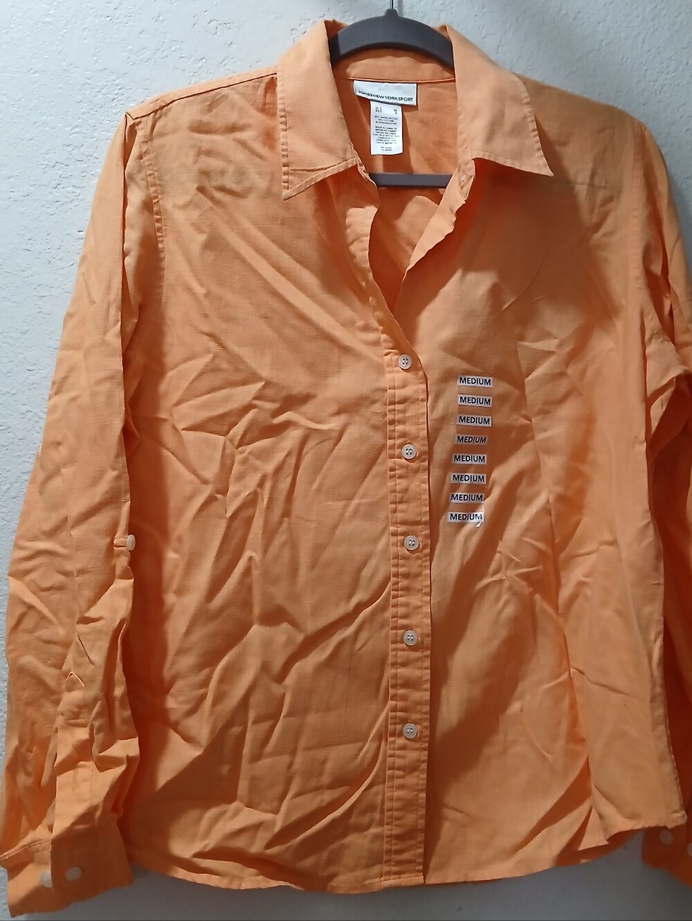 Jones new york nwot M linen and cotton Classic Men's Button-Down Shirt - Orange